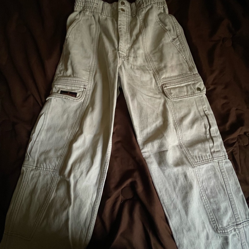 Womens White Cargo Pants